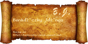 Benkóczky János névjegykártya