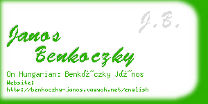 janos benkoczky business card